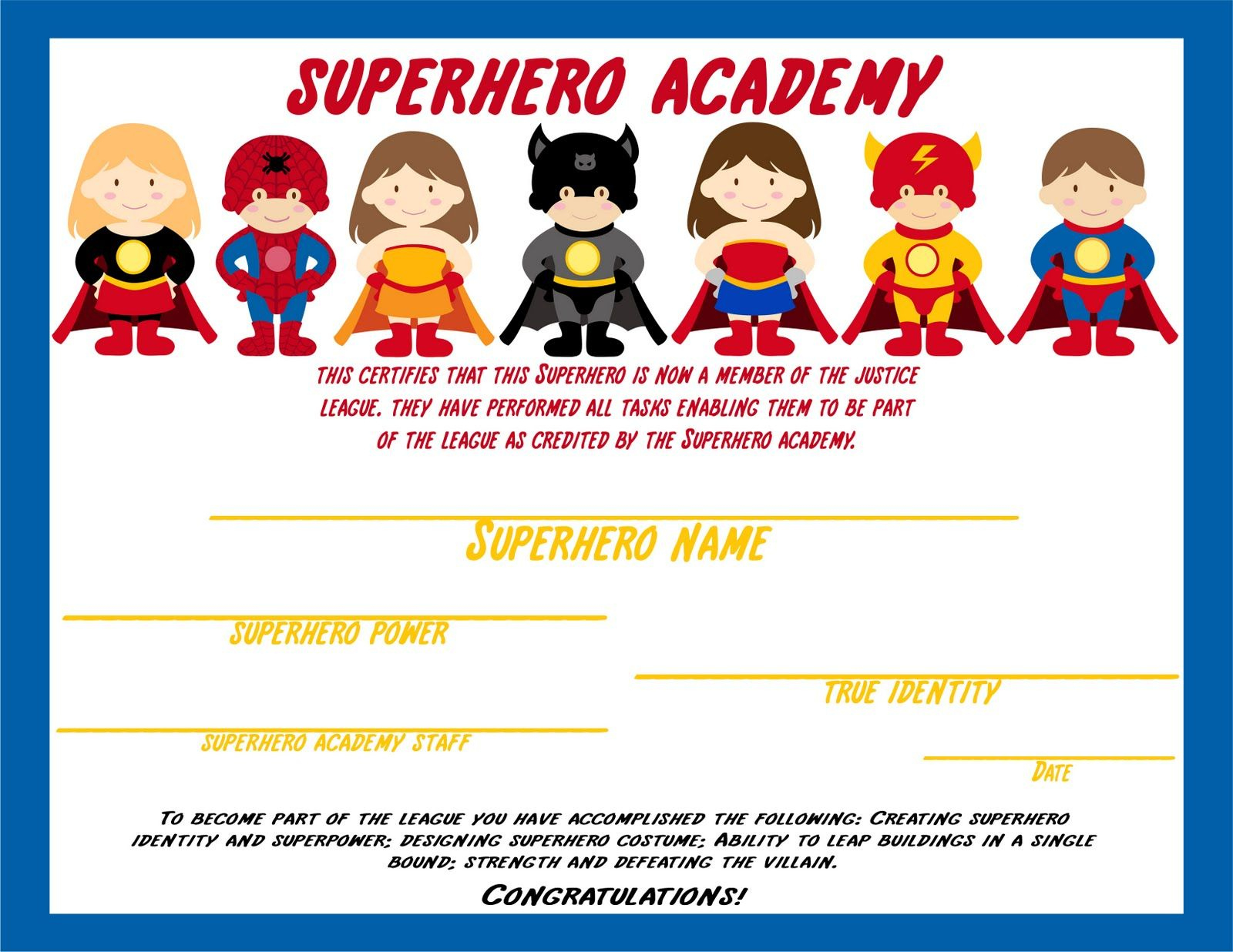 Elegant Affairs: Superhero Birthday Party | Superhero Birthday with Free Printable Superhero Certificates