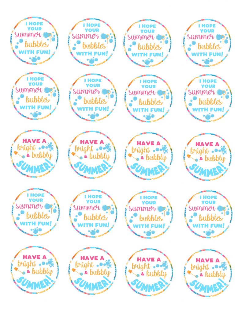 End Of School Year Summertime Bubble Gift Idea For Kids | Free pertaining to Free Printable Gift Tags For Bubbles