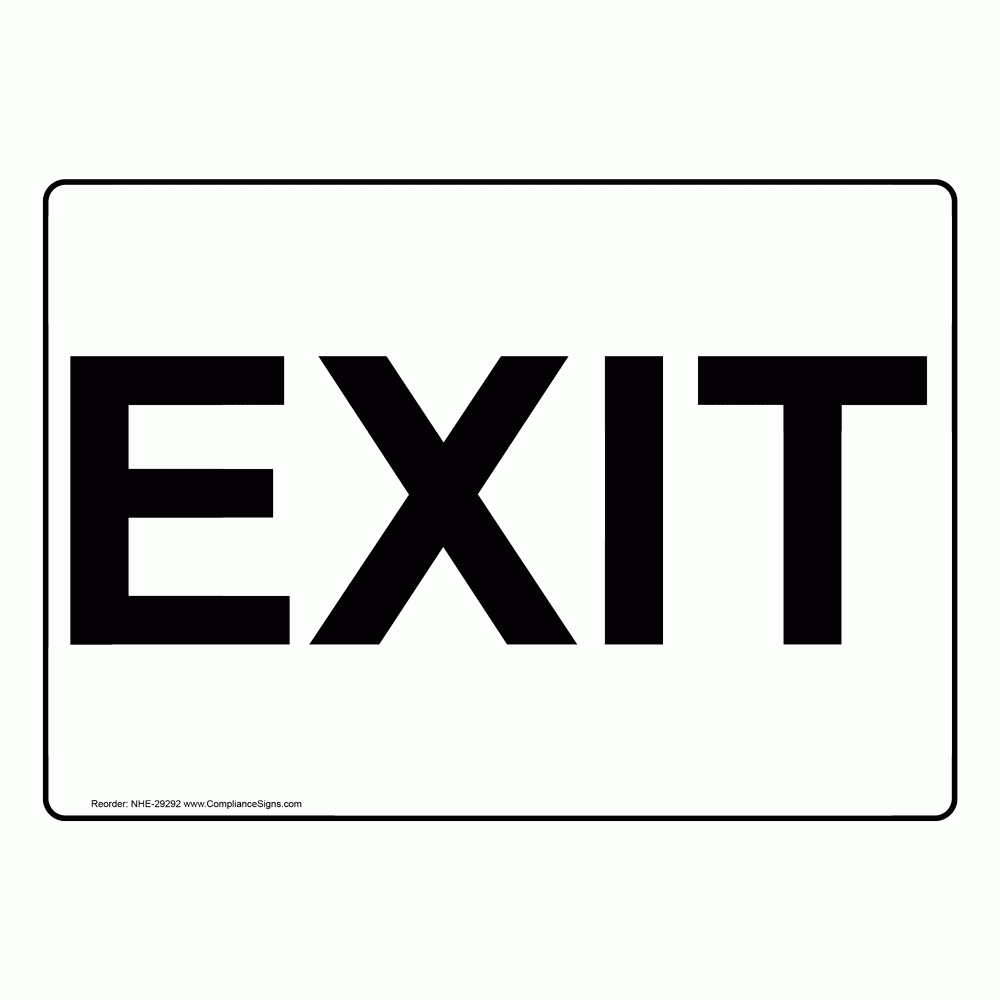 Enter / Exit Sign - Exit - Surface Mount - Made In Usa regarding Free Printable Exit Signs