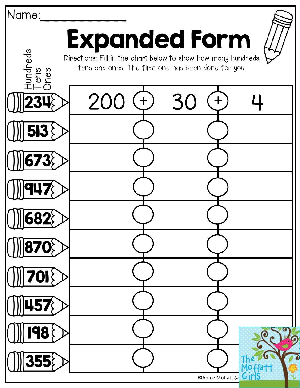 Expanded Form Practice For 2Nd Grade intended for Free Printable Expanded Notation Worksheets