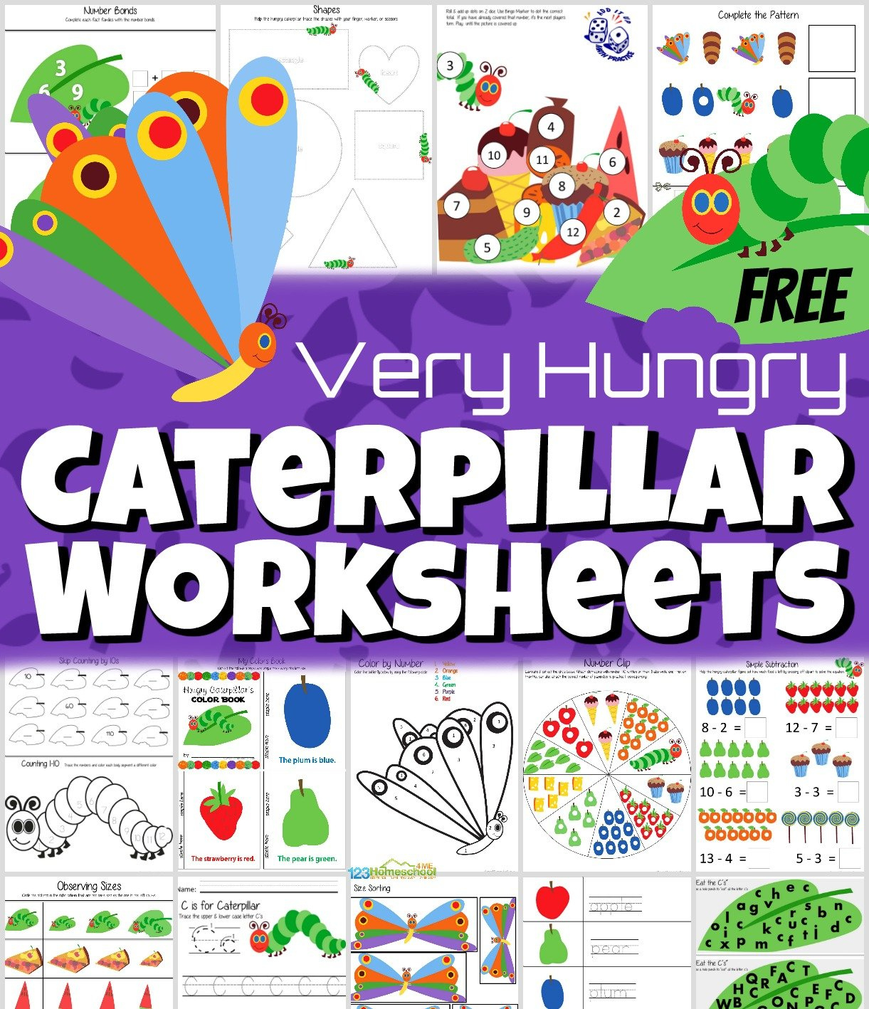 🐛 Free Printable The Very Hungry Caterpillar Worksheets within The Very Hungry Caterpillar Free Printables