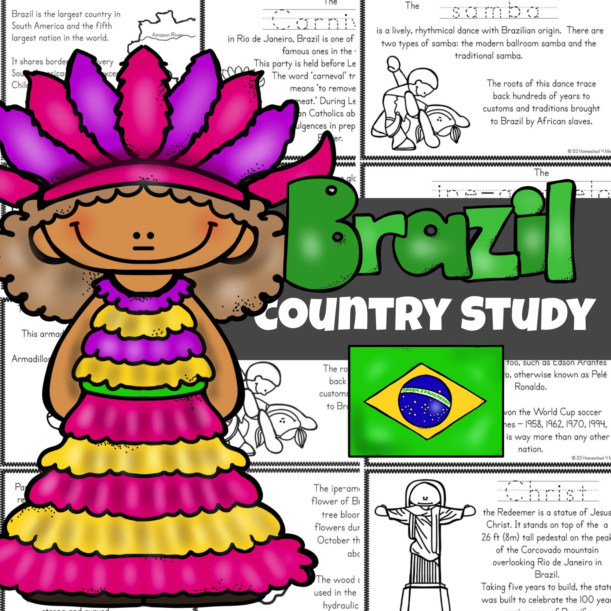 🦜 Free Brazil For Kids Printable Reader Book - Color, Read, &amp;amp; Learn with Brazil Worksheets Free Printables