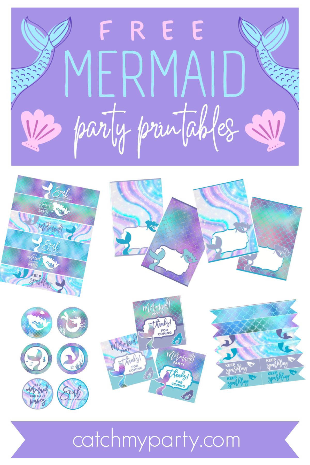 Fabulous Free Mermaid Party Printables! | Catch My Party inside Free Mermaid Party Printables