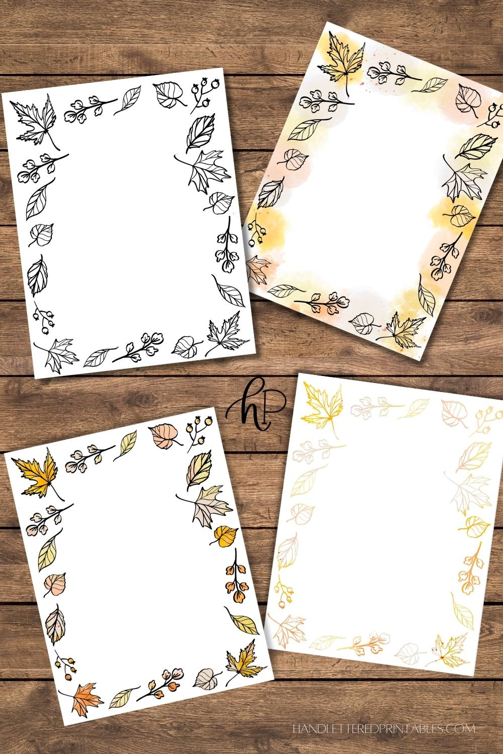 Fall Borders Free Printable Paper With Autumn Leaves - Hand intended for Free Printable Borders For Scrapbooking