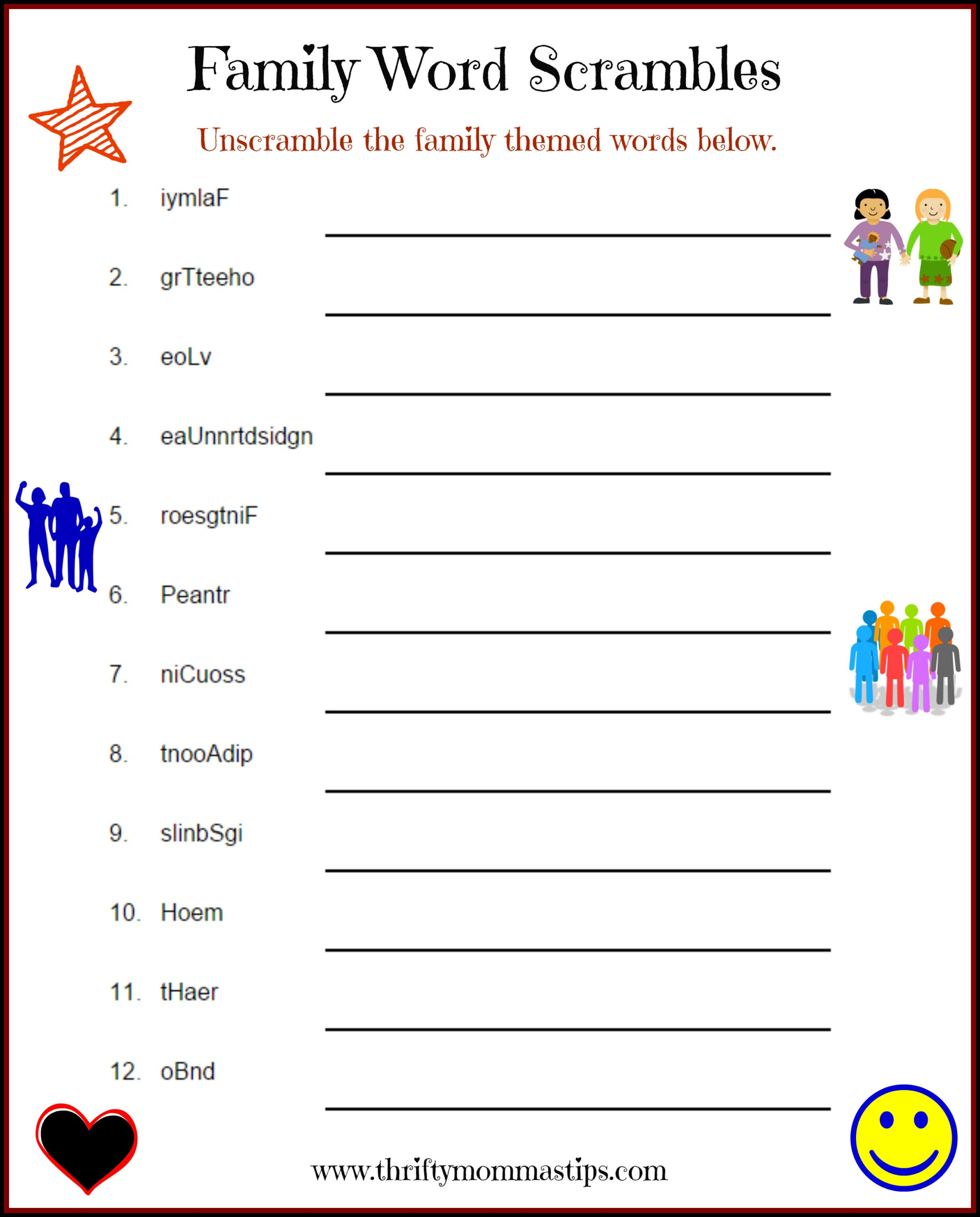 Family Puzzle Word Game Printable — Thrifty Mommas Tips inside Free Printable Word Family Games