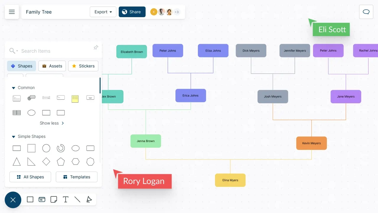 Family Tree Maker | Family Tree Charts &amp;amp; Templates | Creately intended for Family Tree Maker Online Free Printable