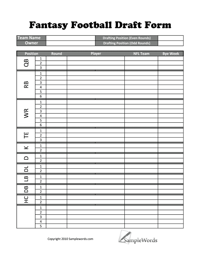 Fantasy Football Sign Up Sheet: Fill Out &amp;amp; Sign Online | Dochub for Fantasy Football Draft Sheets Printable Free