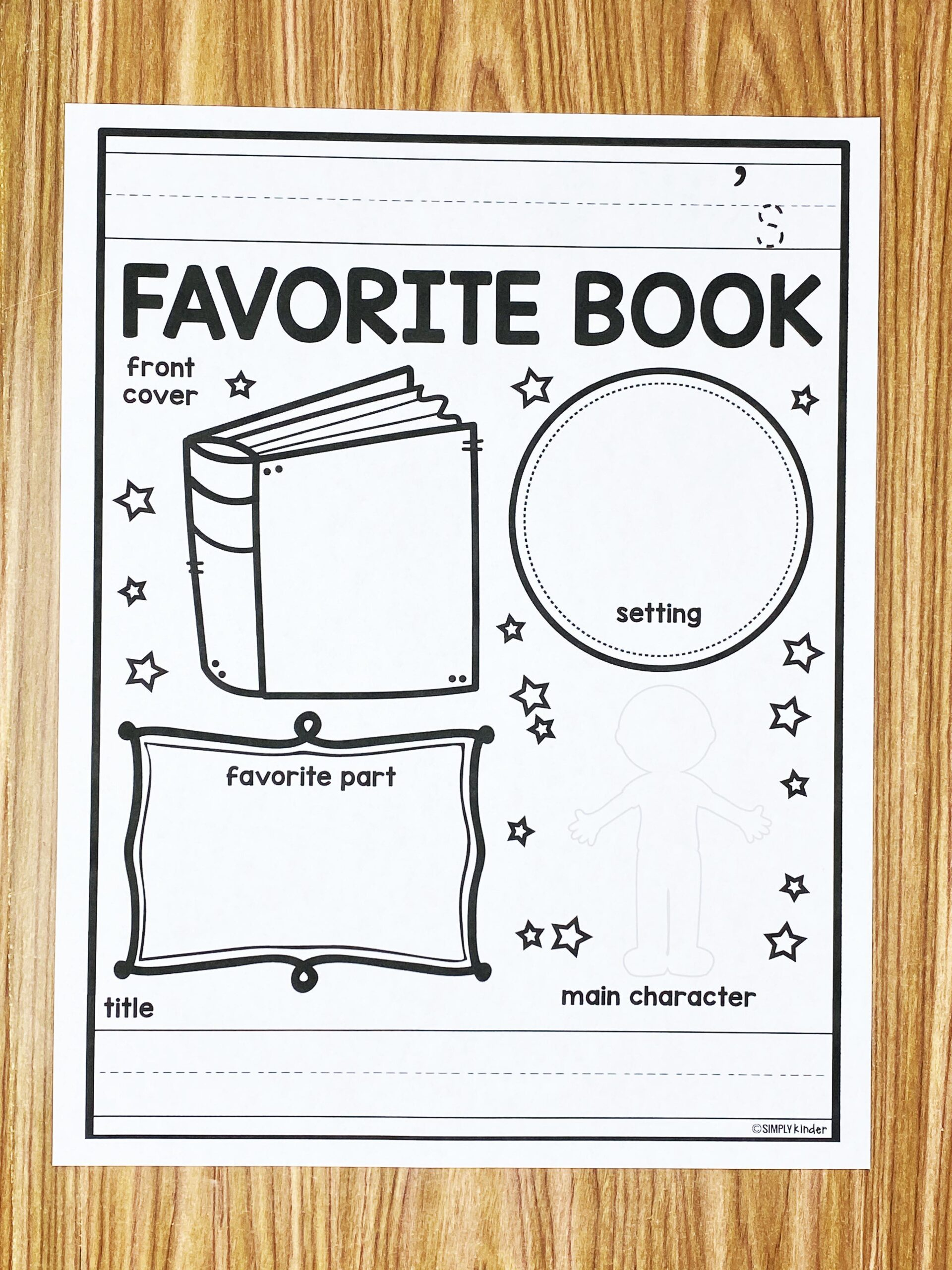 Favorite Book Free Printable - Simply Kinder in Free Printable Story Books for Grade 2