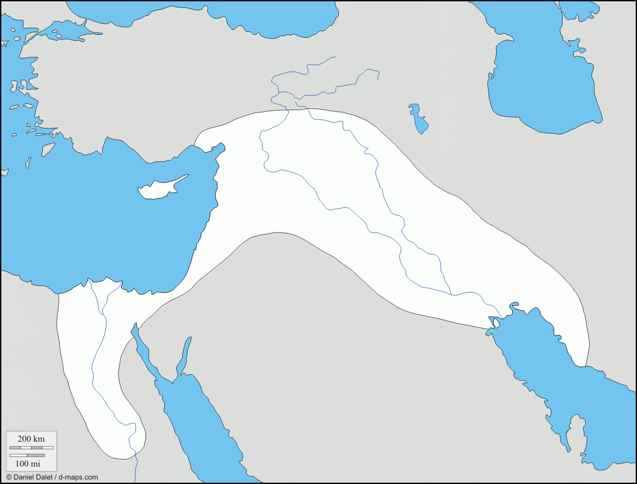 Fertile Crescent - Free Map throughout Free Printable Map Of Mesopotamia