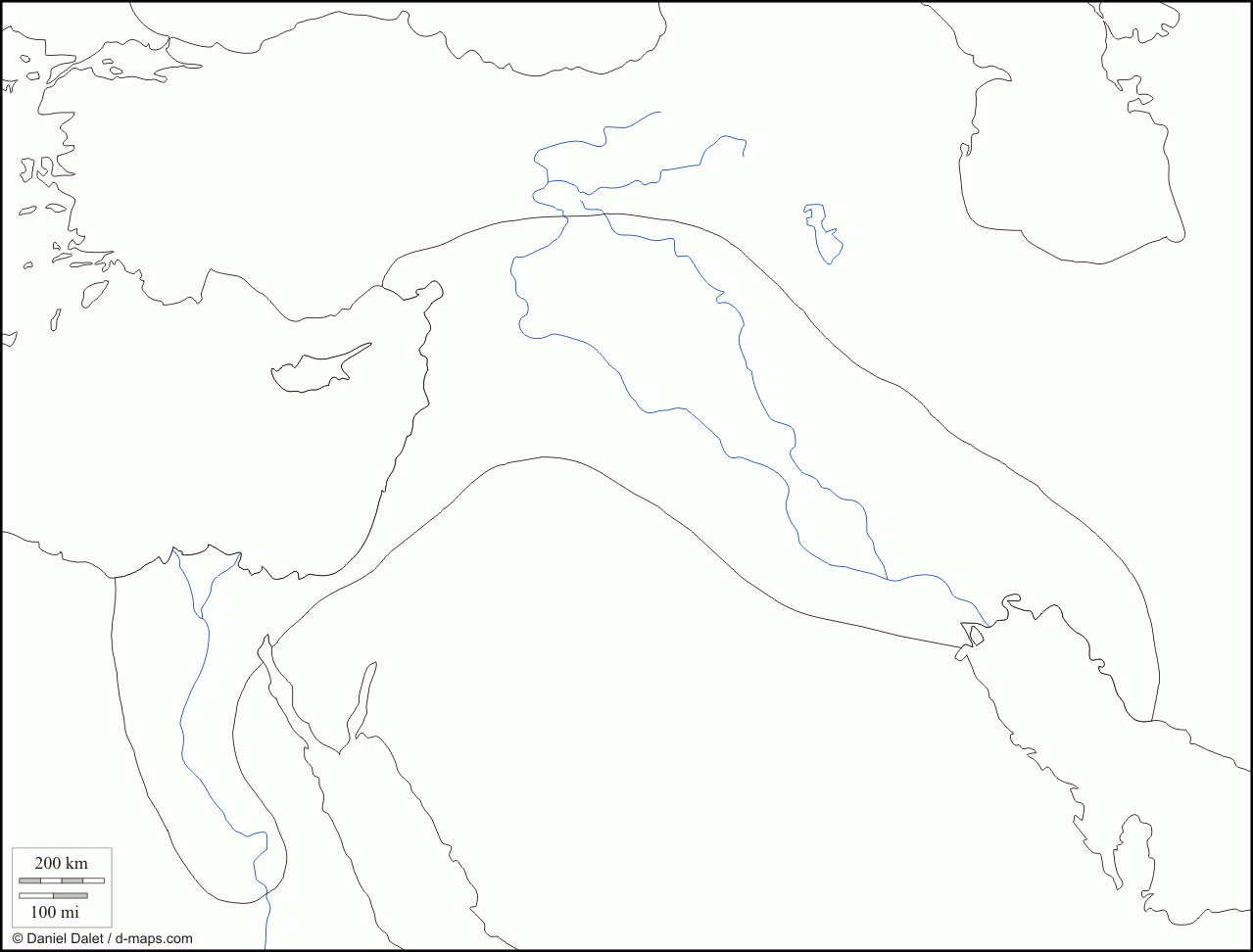 Fertile Crescent Map: Boundaries And Hydrography with regard to Free Printable Map of Mesopotamia