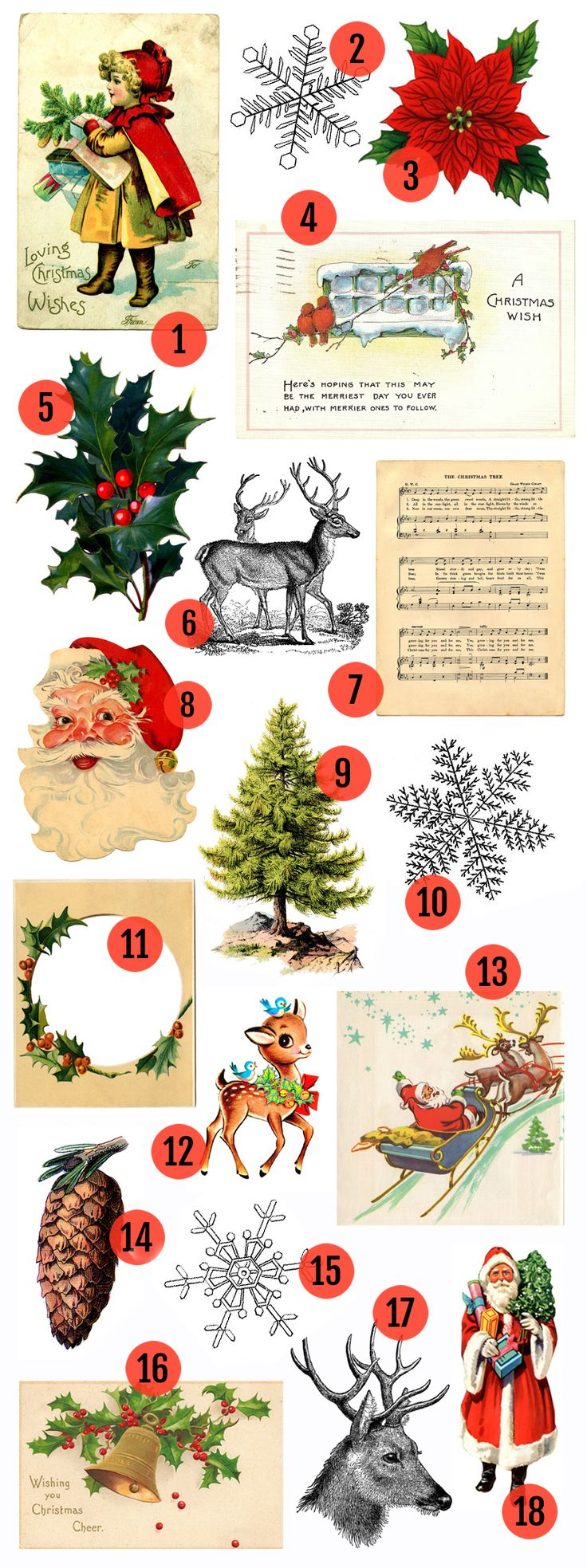 Festive Christmas Printables &amp;amp; Vintage Clip Art Delights for Free Printable Vintage Christmas Images