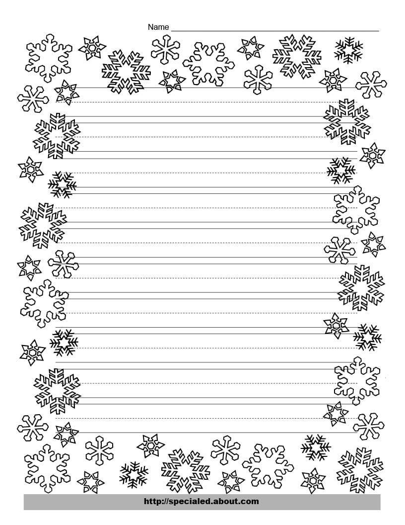 Festive Christmas Writing Paper Templates throughout Free Printable Christmas Writing Paper With Lines