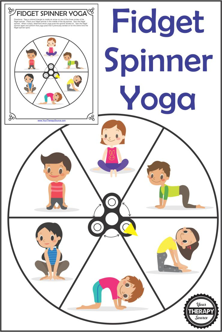 Fidget Spinner Yoga - Free Printable - Your Therapy Source pertaining to Free Printable Yoga Poses