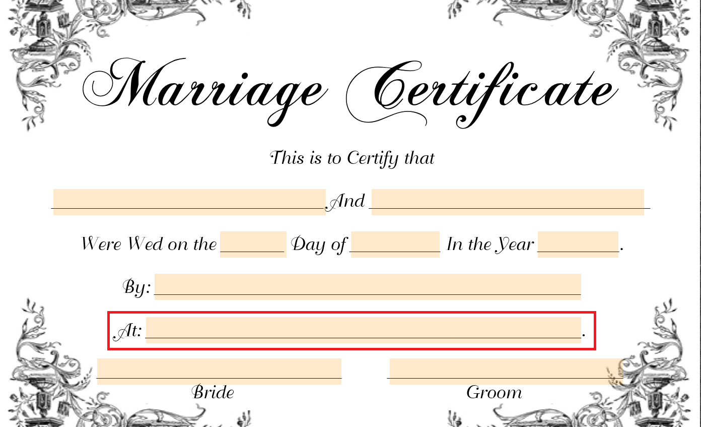 Fill &amp;amp; Download Fake Marriage Certificate Form For Free with regard to Fake Marriage Certificate Printable Free