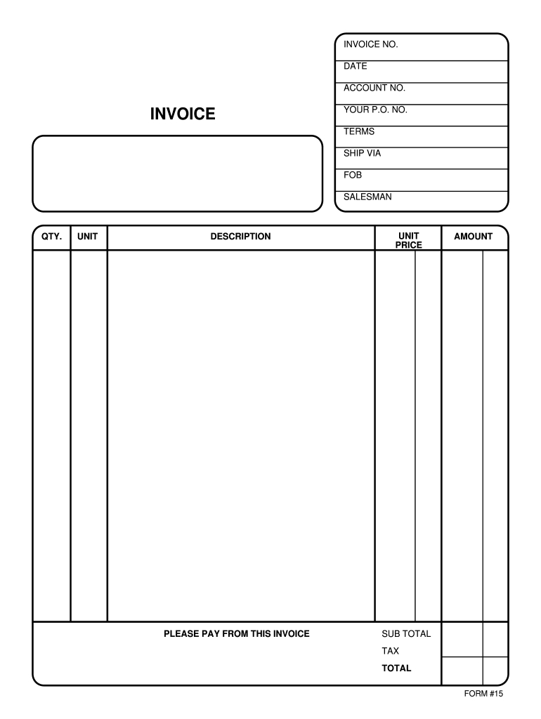 Fillable Invoice - Fill Online, Printable, Fillable, Blank | Pdffiller in Free Printable Blank Invoice