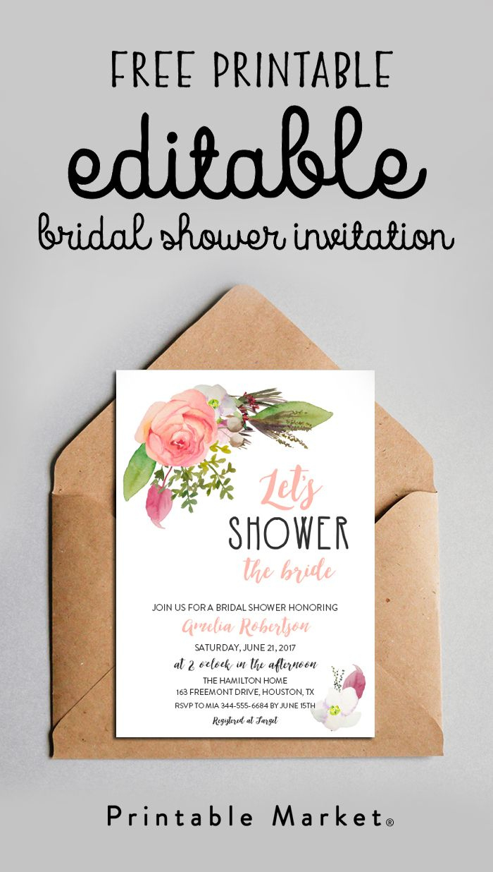 Find The Perfect Printable - Printable Market | Bridal Shower with regard to Invitations Bridal Shower Free Printable