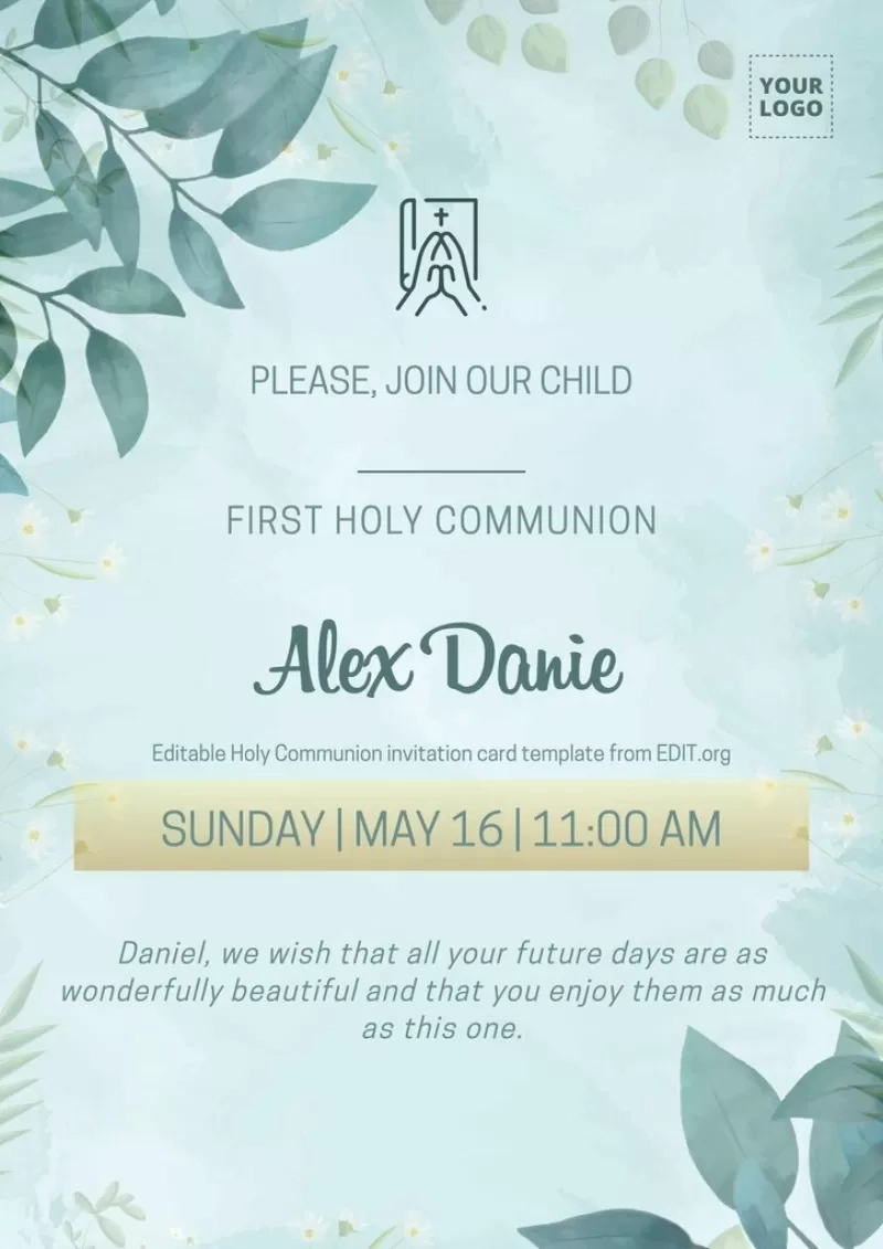 First Communion Invitation Templates pertaining to Free Printable 1St Communion Invitations