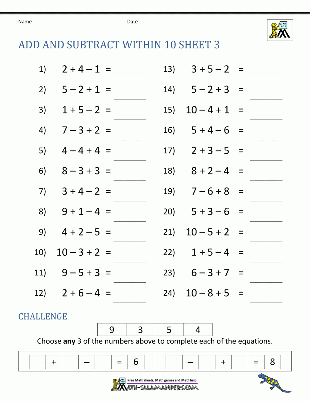 First Grade Addition And Subtraction Facts To 12 with regard to Free Printable Math Worksheets Addition and Subtraction