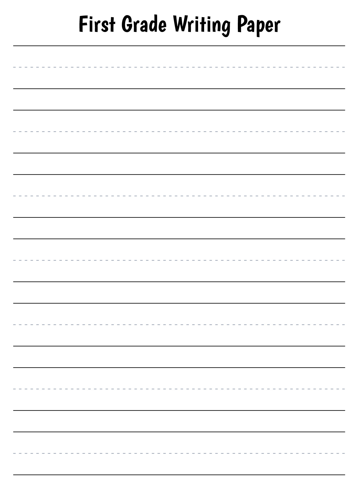 First Grade Lined Paper Free Google Docs Template - Gdoc.io pertaining to Free Printable Handwriting Paper for First Grade