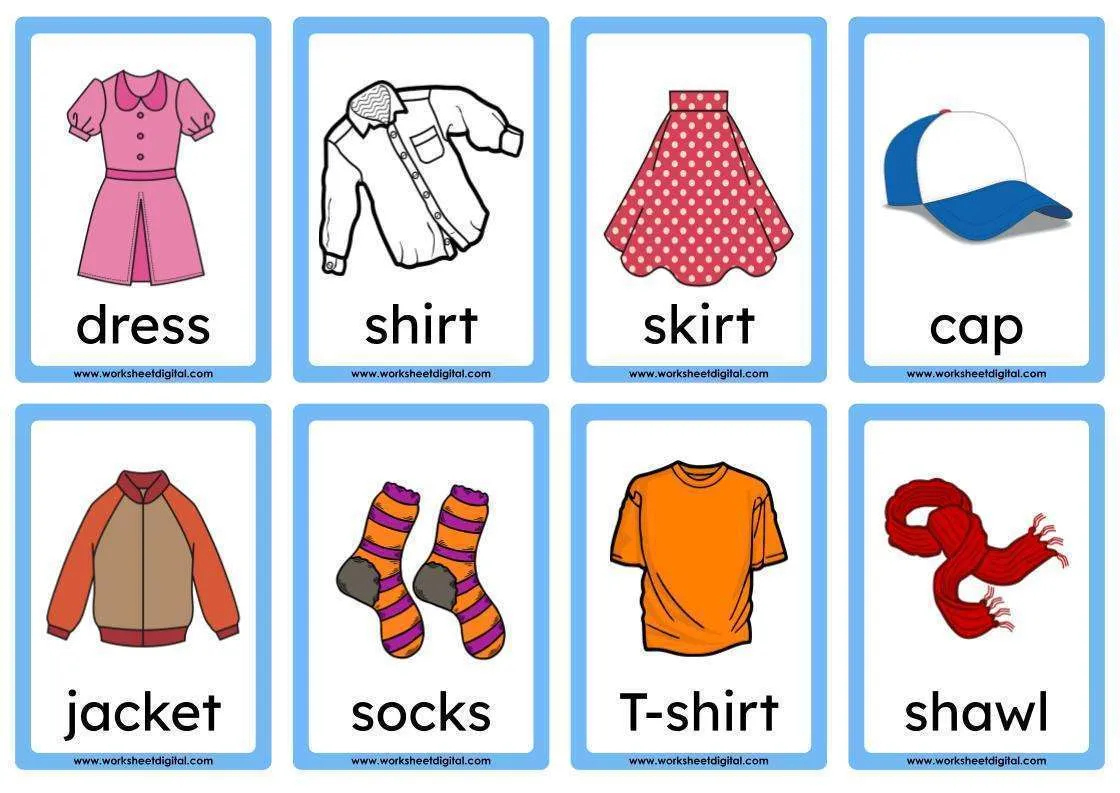 Flashcards Clothing - Worksheet Digital with regard to Free Printable Clothing Flashcards