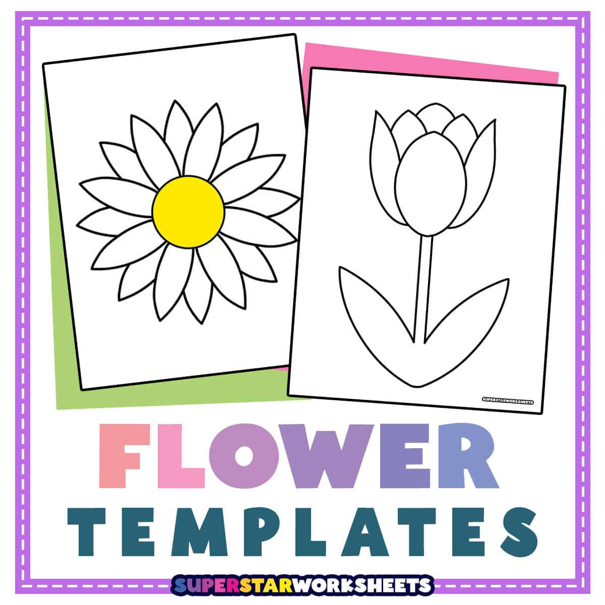 Flower Templates - Superstar Worksheets within Free Printable Flower Template