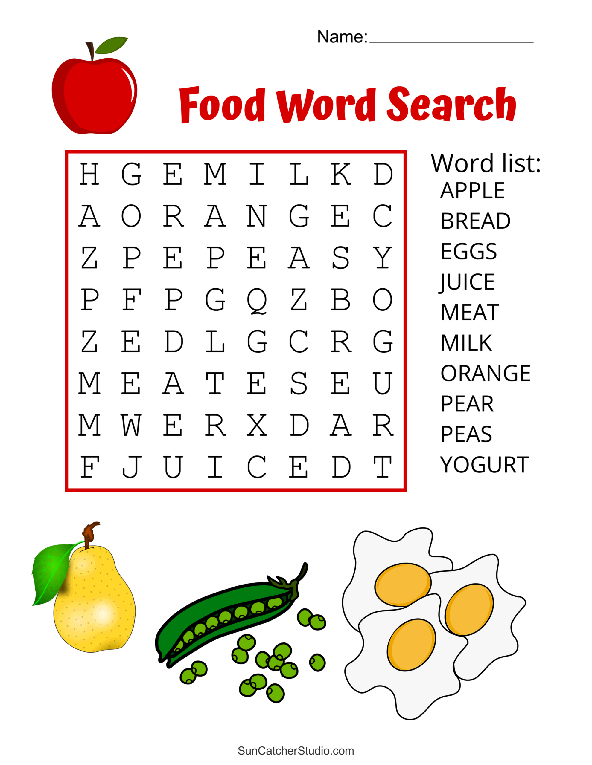 Food Word Search (Free Printable Puzzles) – Diy Projects, Patterns with Free Printable Word Searches for Kids