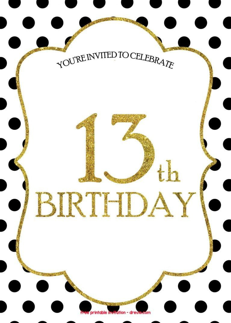 Free 13Th Birthday Invitations Templates | Download Hundreds Free pertaining to 13Th Birthday Party Invitations Printable Free