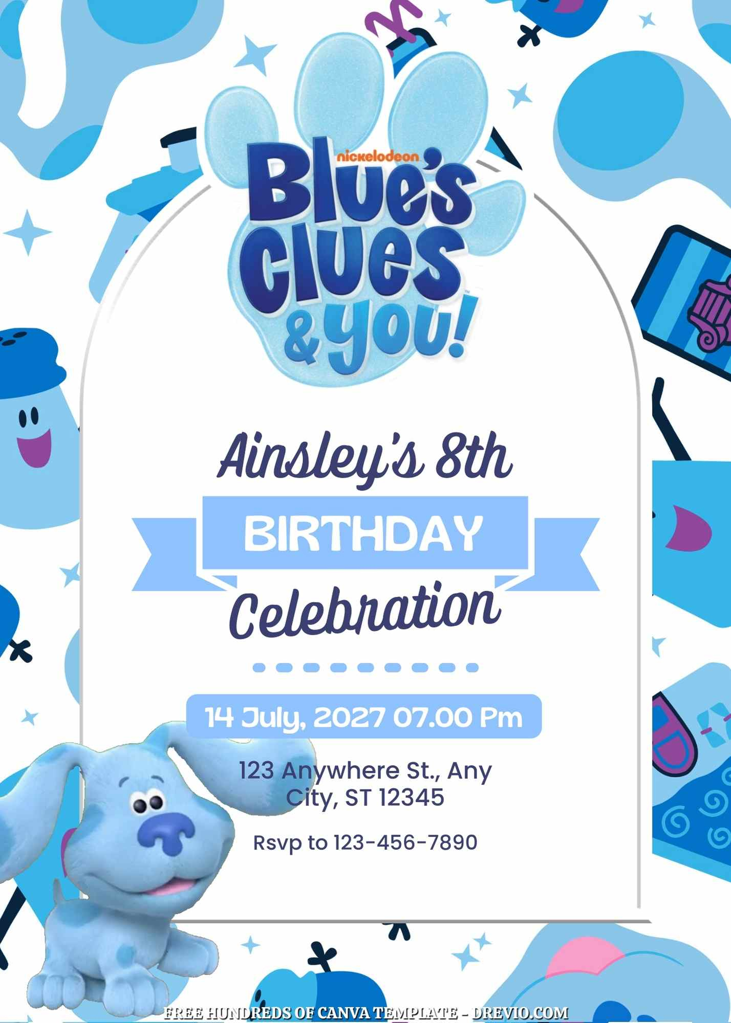 Free – 14+ Blue&amp;#039;S Clues Canva Birthday Invitation Templates for Blue&amp;amp;#039;S Clues Invitations Free Printable