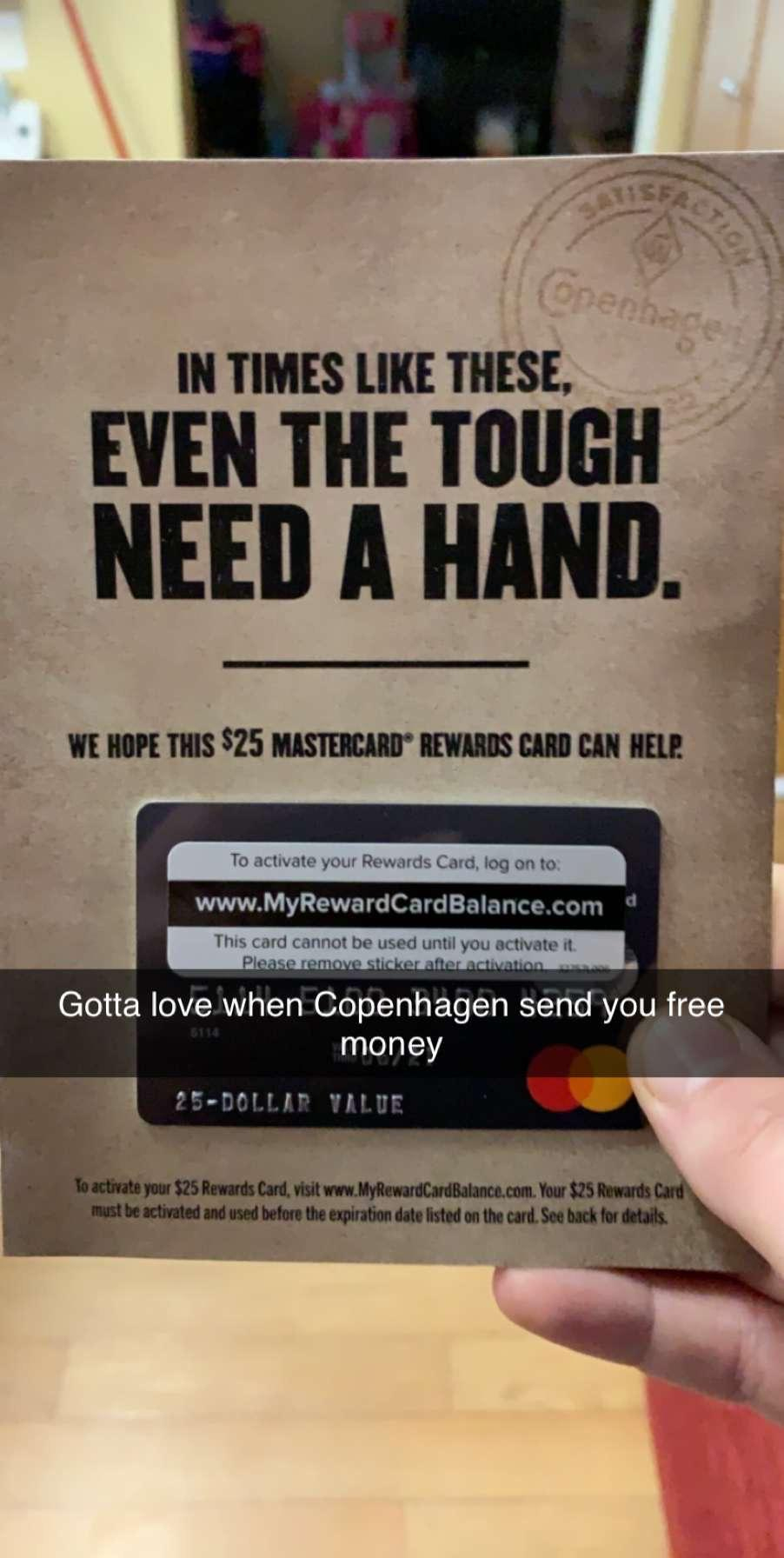 Free $25 Mastercard For The Copenhagen Coupon This Month : R pertaining to Free Printable Copenhagen Coupons