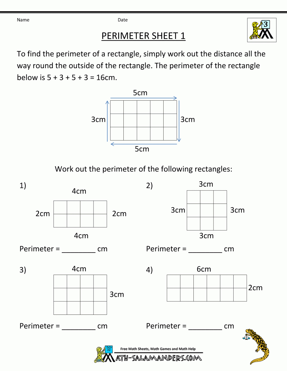 Free-3Rd-Grade-Math-Worksheets-Perimeter-1.Gif 1 000×1 294 Pixels inside Free Printable Perimeter Worksheets 3Rd Grade