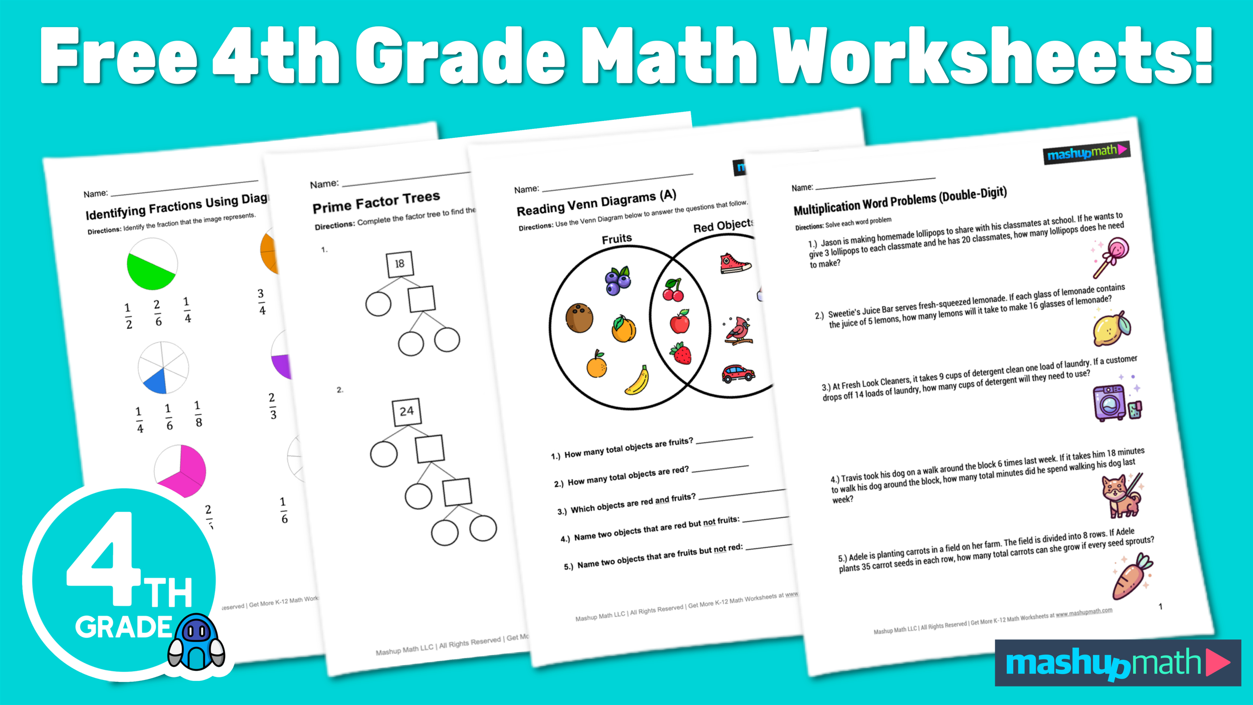 Free 4Th Grade Math Worksheets—Printable — Mashup Math intended for Free Printable Probability Worksheets 4th Grade