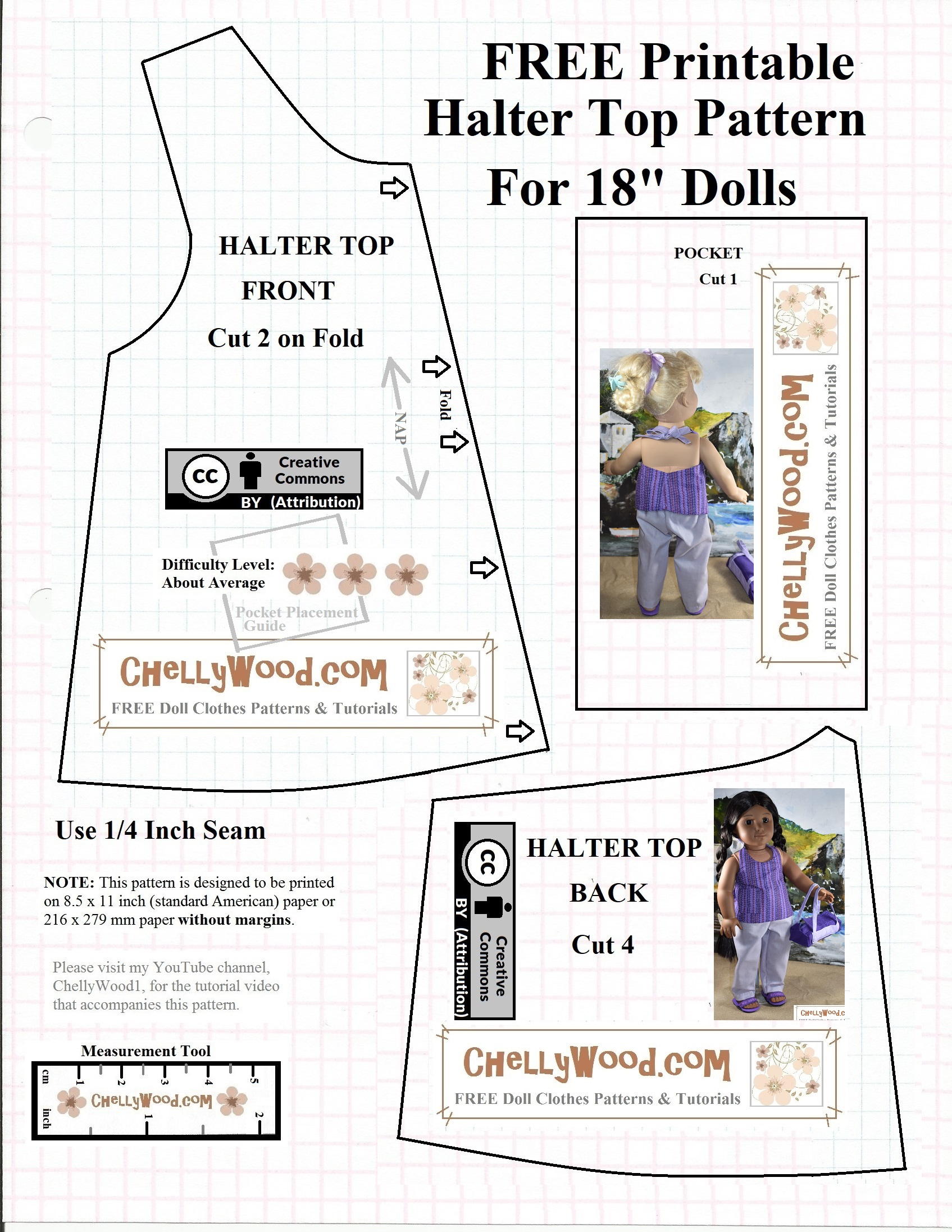 Free #Agdoll Summer Shirt Pattern @ Chellywood #Sewing 4#Dolls in 18 Inch Doll Clothes Patterns Free Printable