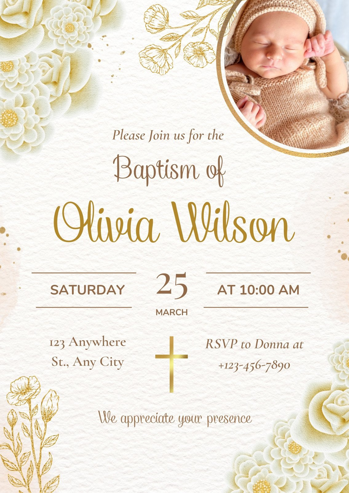 Free And Customizable Christening Templates in Free Printable Baptism Invitations