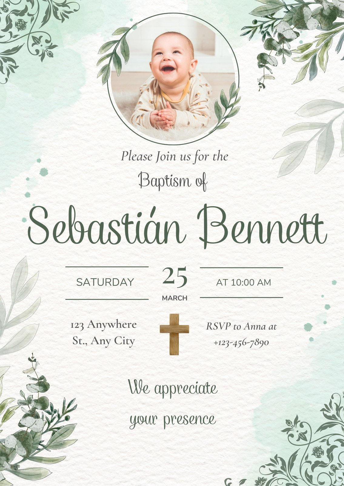 Free And Customizable Christening Templates within Free Printable Baptism Invitations