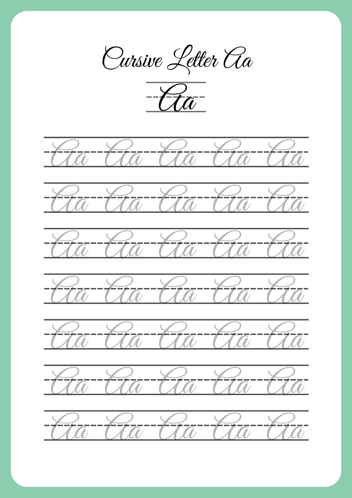 Free And Customizable Cursive Templates in Free Printable Cursive Handwriting Worksheets