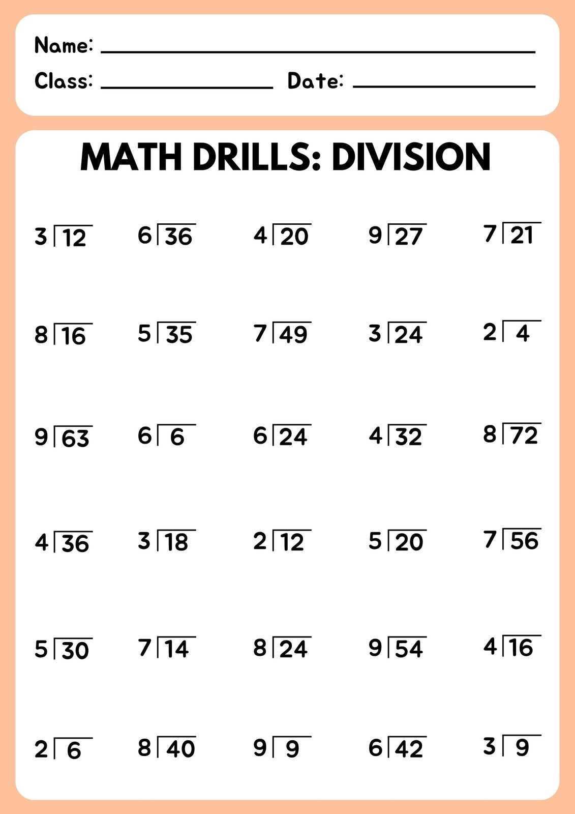 Free And Customizable Division Templates within Free Printable Division Worksheets