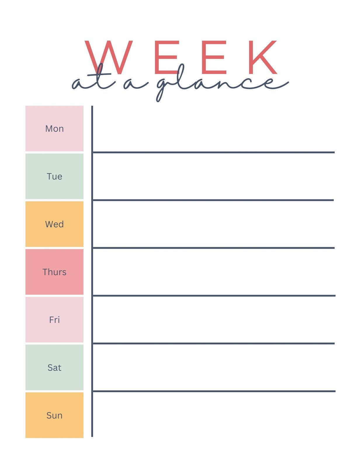 Free And Customizable Weekly Planner Templates | Canva intended for Free Printable Weekly Planner