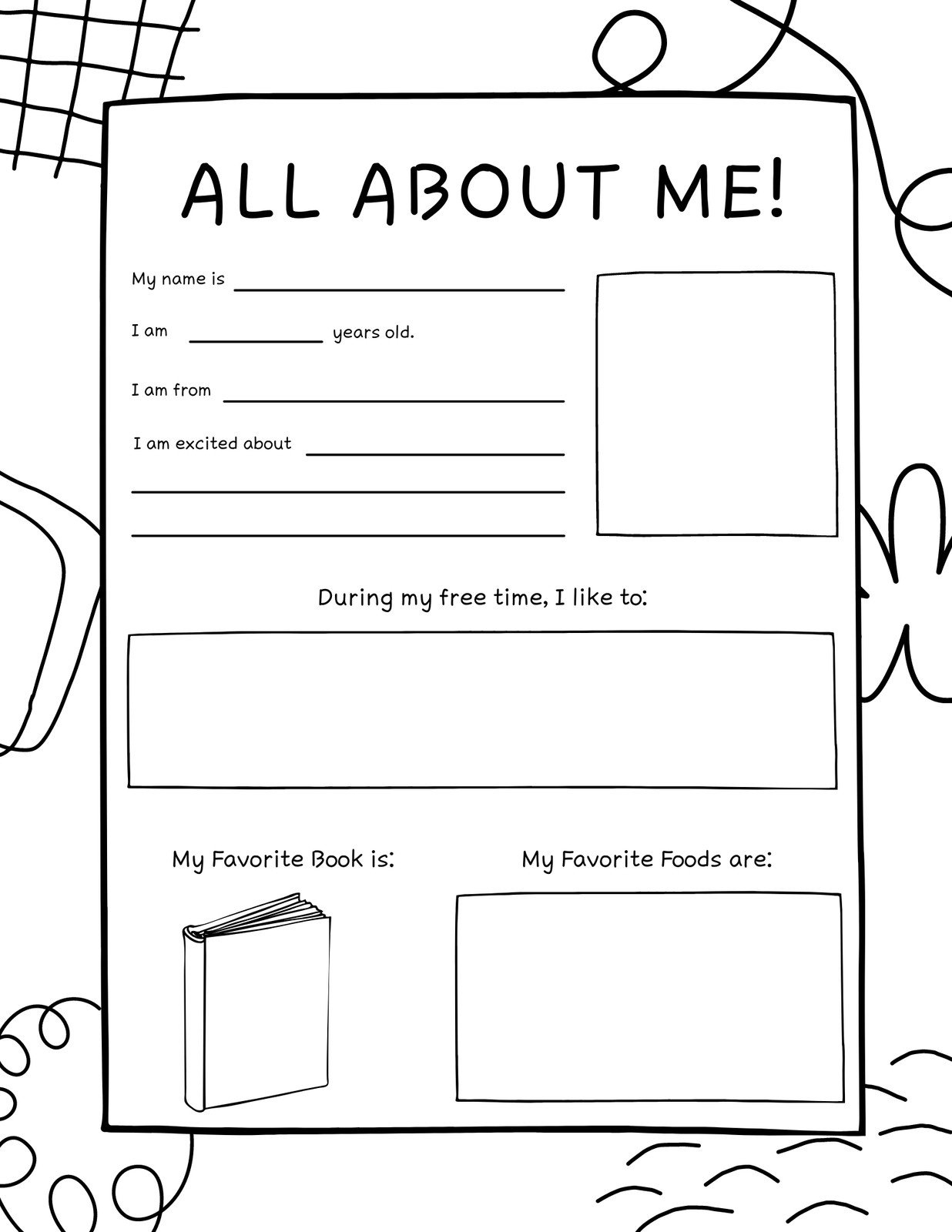 Free And Printable All About Me Worksheet Templates | Canva with regard to Free Printable All About Me Worksheet