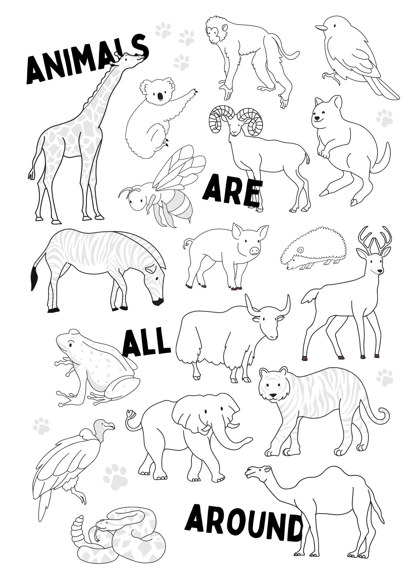 Free Animals Coloring Pages: Printable intended for Free Coloring Pages Animals Printable