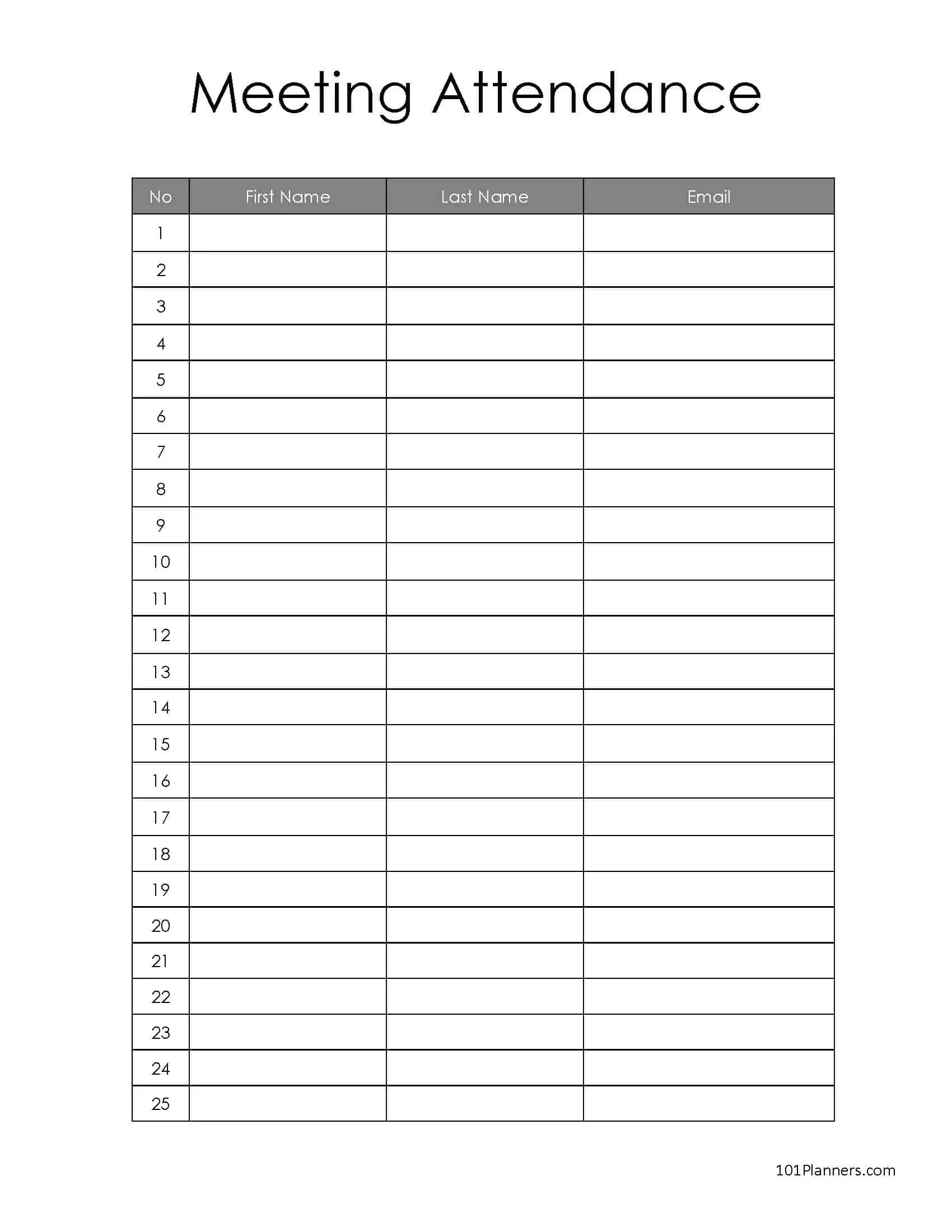 Free Attendance Sheet Template | Word, Pdf, Excel &amp;amp; Image inside Free Printable Attendance Sheet