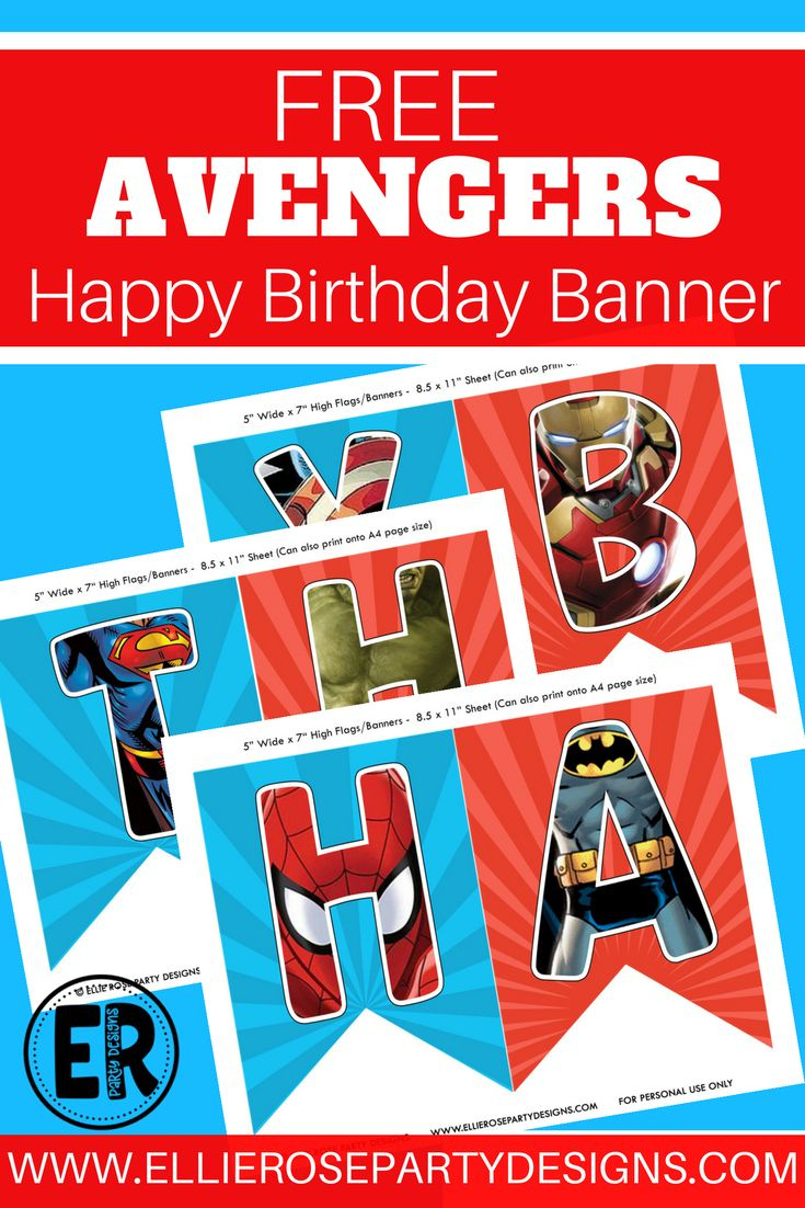 Free Avengers Birthday Party Printables | Ellierosepartydesigns for Free Avengers Birthday Party Printables