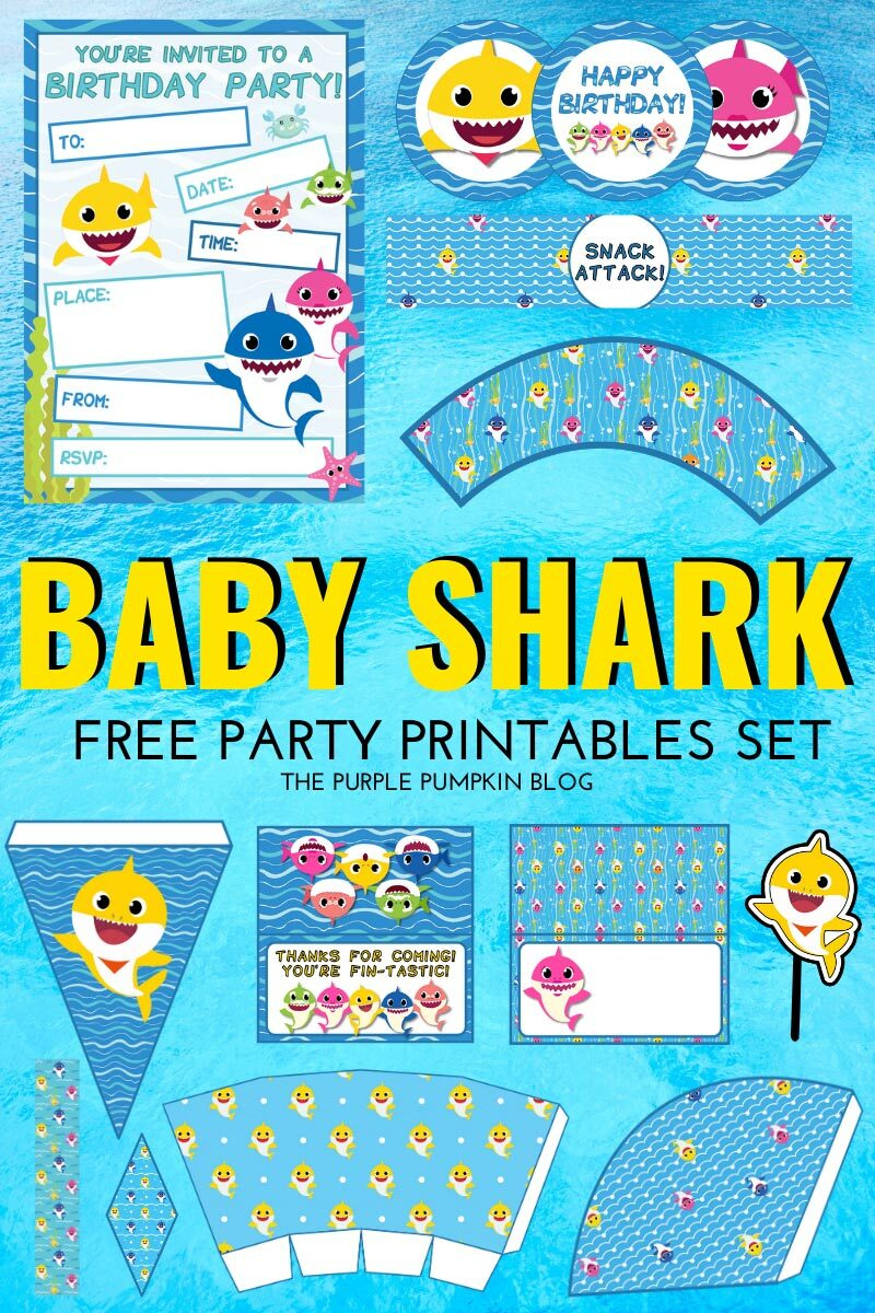 Free Baby Shark Party Printables!: Baby Shark Printables for Free Baby Shark Printables