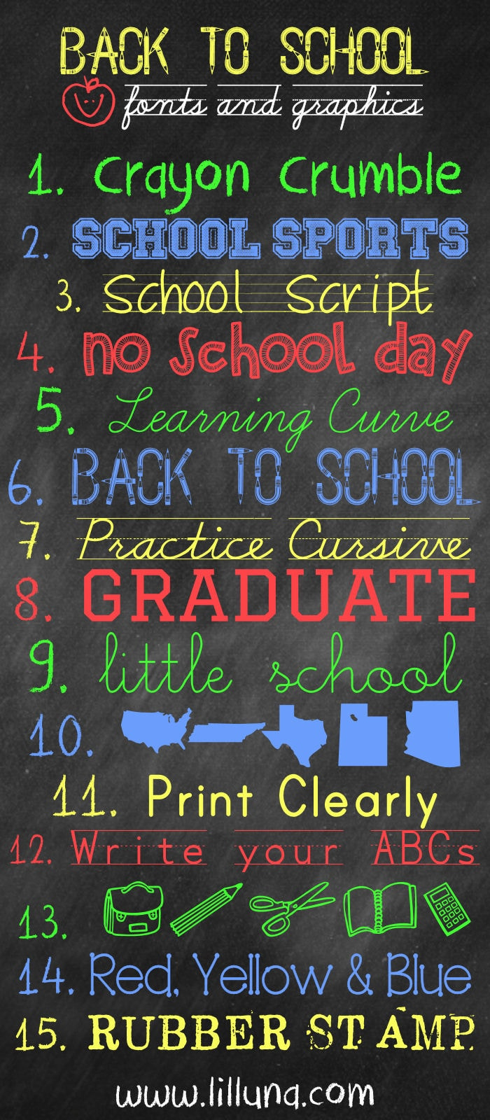 Free Back To School Fonts And Graphics – Let&amp;#039;S Diy It All – With for Free Printable Fonts No Download