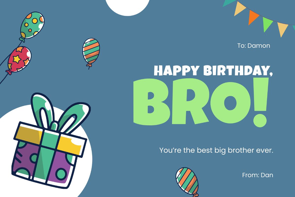 Free Birthday Card For Brother Templates &amp;amp; Examples - Edit Online with regard to Free Printable Birthday Cards for Brother