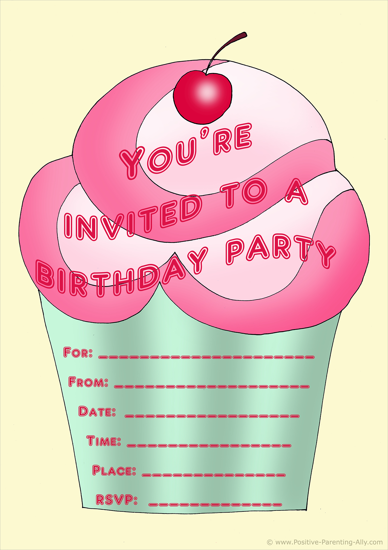 Free Birthday Party Invites For Kids In High Print Quality inside Free Printable Birthday Invitations