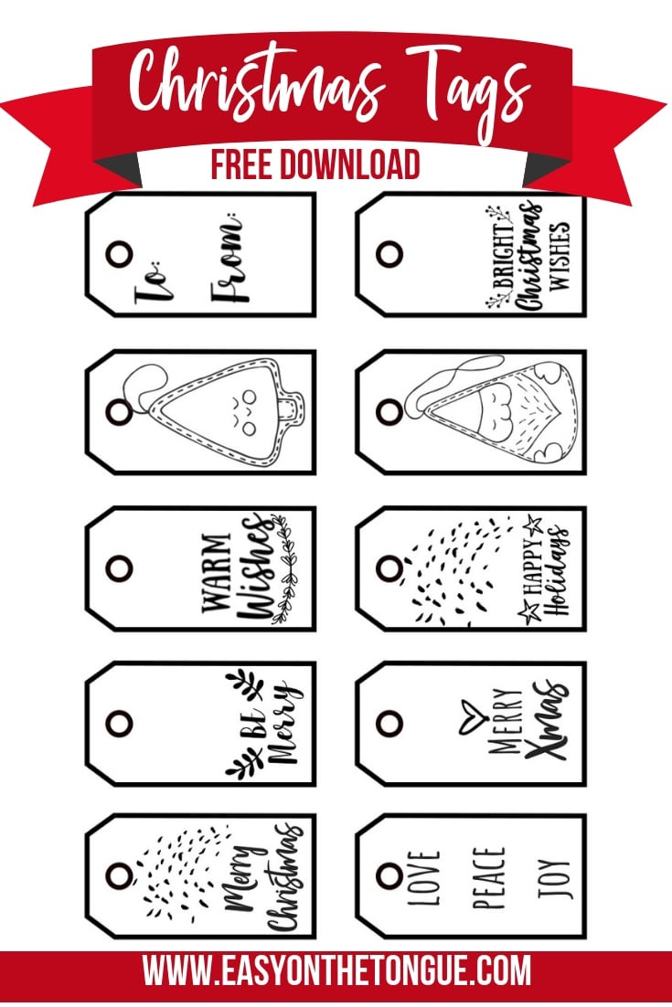 Free Black &amp;amp; White Christmas Gift Tags + A Download For You in Christmas Gift Tags Free Printable Black And White