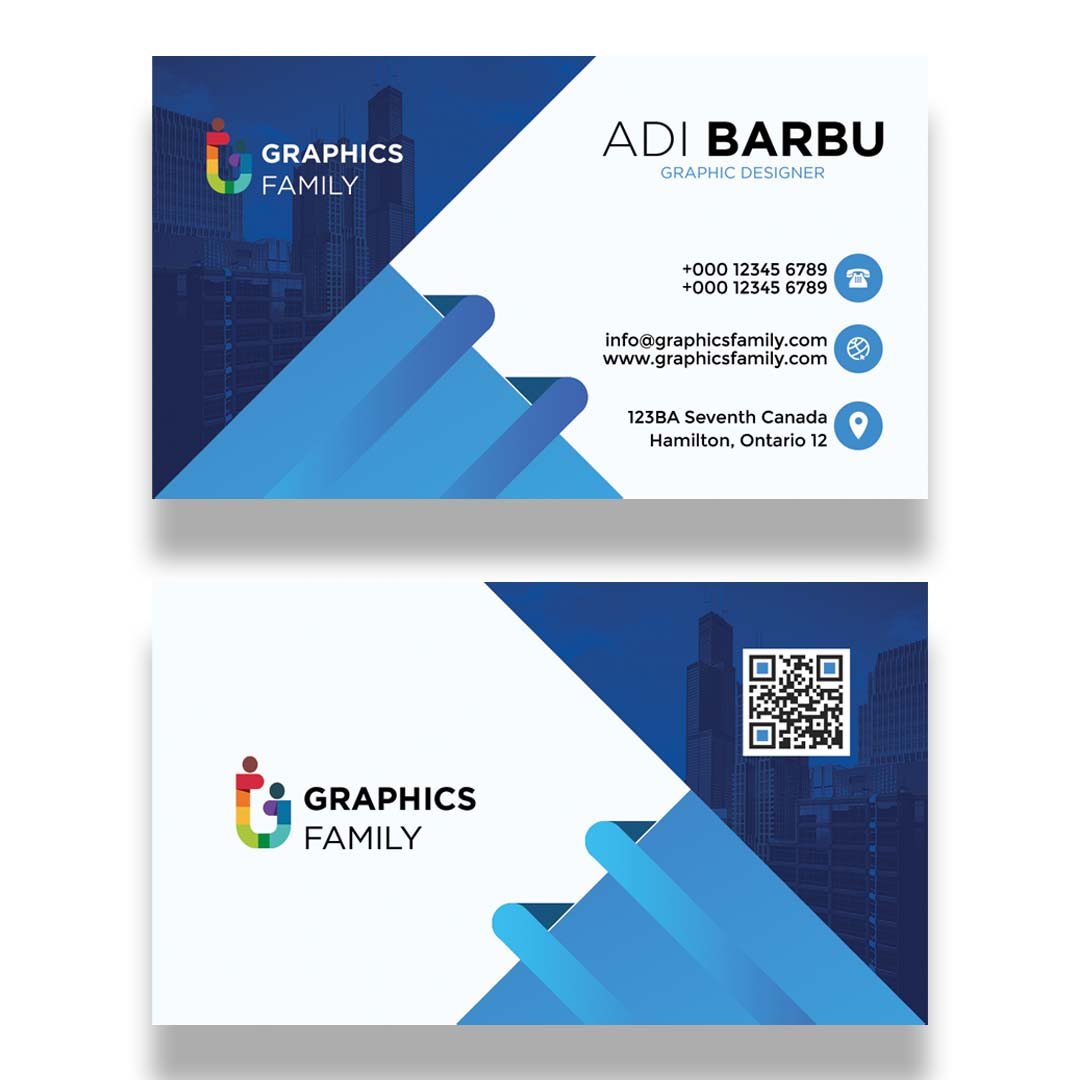 Free Blue Business Card Design Template – Graphicsfamily throughout Free Printable Business Card Maker