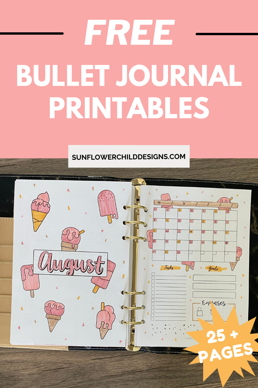 Free Bullet Journal Printables 25+ Pages With Doodles — Sunflower for Bullet Journal Printables Free