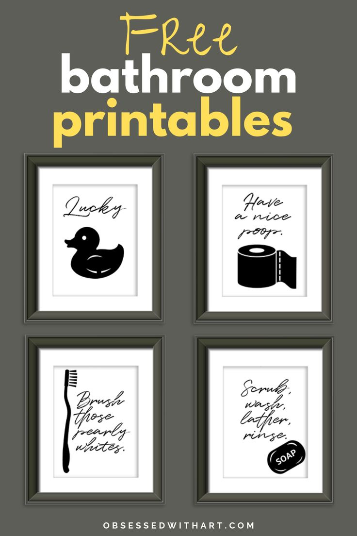 Free B&amp;amp;W Bathroom Printables | Printable Wall Art Bedroom, Free pertaining to Free Printable Bathroom Pictures