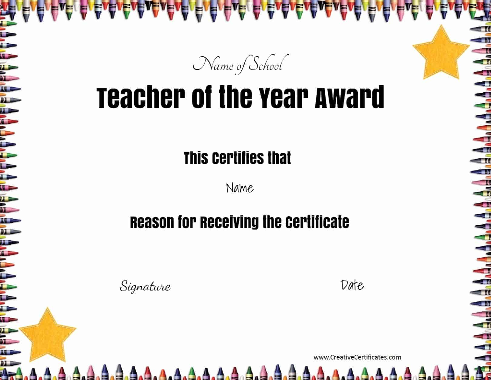 Free Certificate Of Appreciation For Teachers | Customize Online pertaining to Free Printable Certificates for Teachers